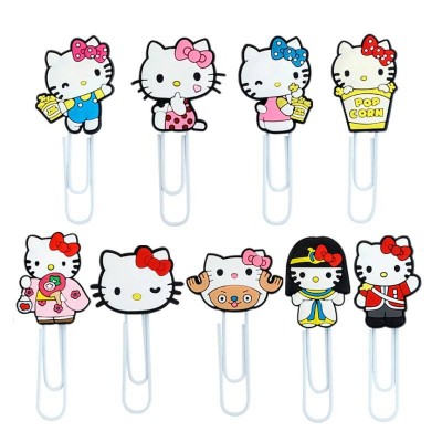 Topsthink Hello Kitty Silica Gel Cartoon Cute Creative Metal Colored Bookmark Clip For Children