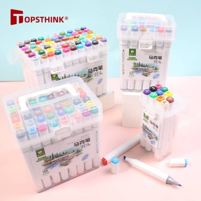 Manufacturer Double Head Acrylic Whiteboard Permanent Marker Pen Brush Set / Paint Art Color Marker Pens